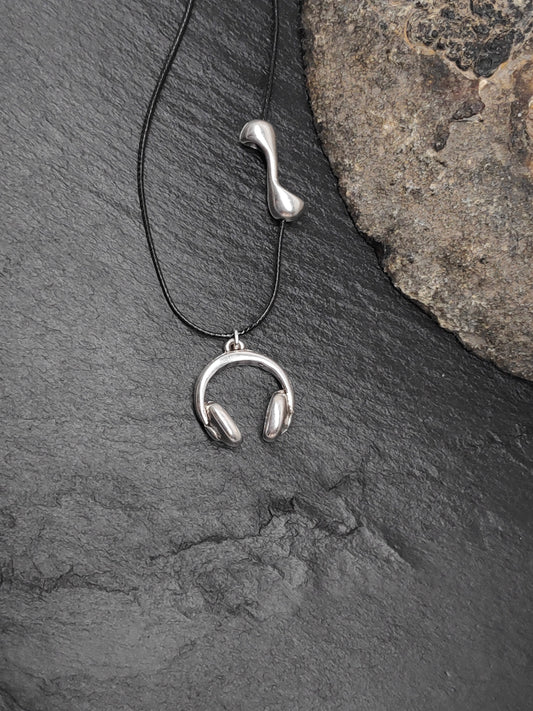 Head phone DJ Necklace, Rock Head set, Music Headphone Charms Necklace, Earphone Charm Pendant,Teenager charm hip hop jewelery party dj gift