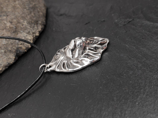 Lion head Pendant Necklace, Stainless Steal Lion Charms Necklace, Men's Pendant, Adjustable Black Cord Leather Necklace, Gift for Man