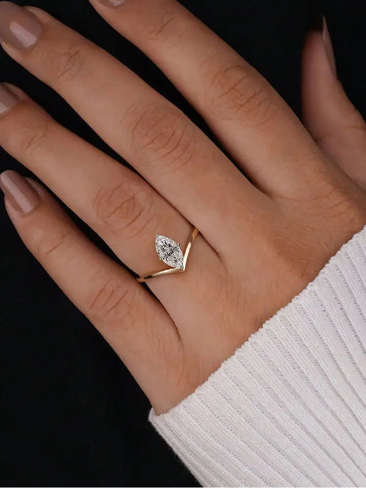 SEÓRA | Axis V Ring, CZ Brass Ring