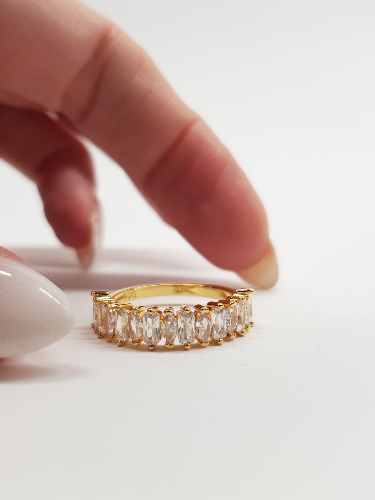SEÓRA | Linear Rhythm CZ Brass Ring