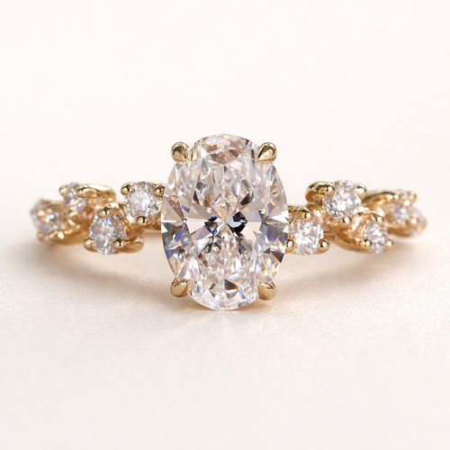 oval moissanite ring gold plated silver luxury minimalist design