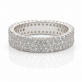 18K Gold Lab Diamond Eternity Ring – 3 Row Pavé Wedding Band | SEÓRA