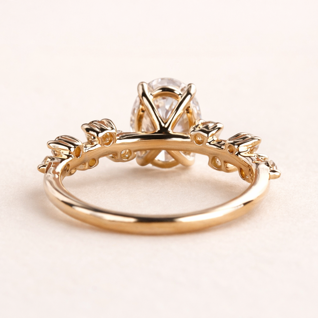 Oval Cut Moissanite in Sterling Silver Ring | SEÓRA