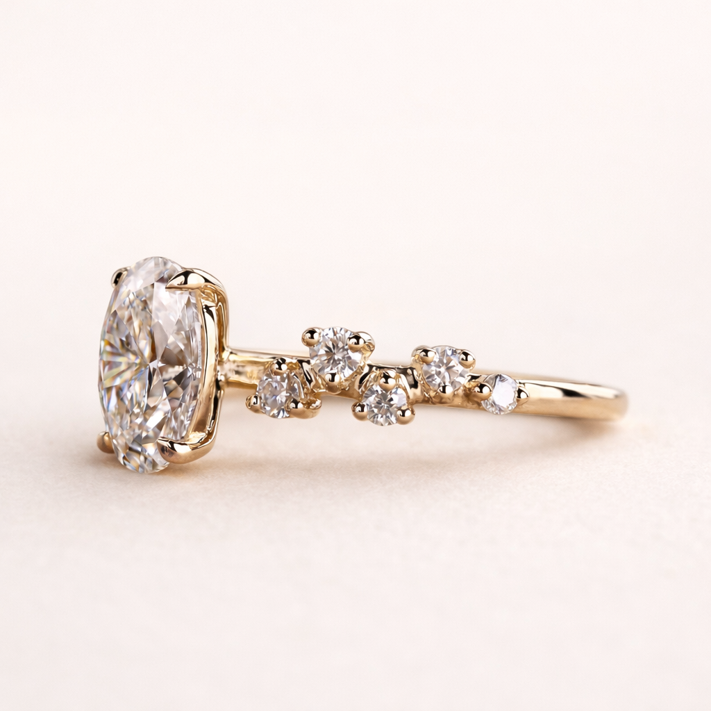 Oval Cut Moissanite in Sterling Silver Ring | SEÓRA