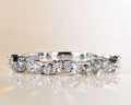 18K Gold Moissanite Half Eternity Ring – Marquise & Round Wedding Band |  SEÓRA