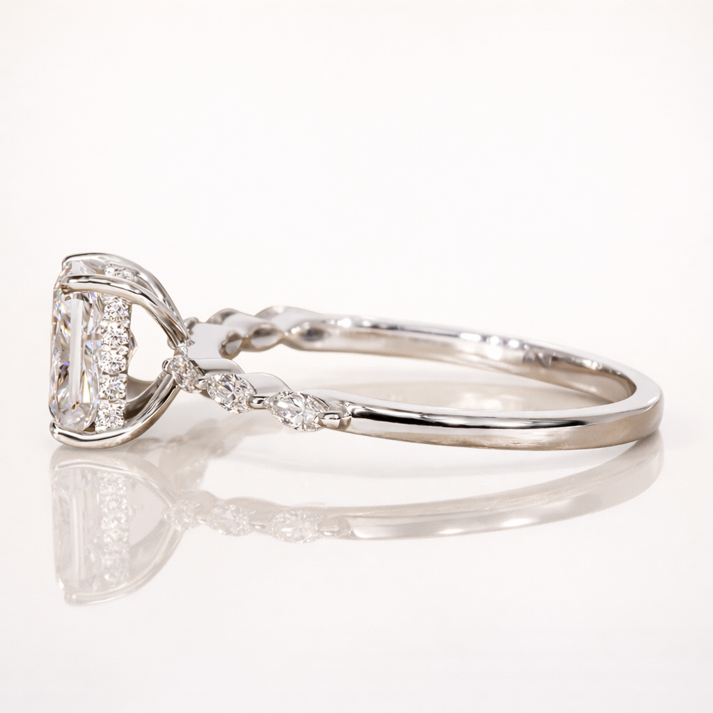 Radiant Cut 1Ct Moissanite Ring in 14K Gold | SEÓRA