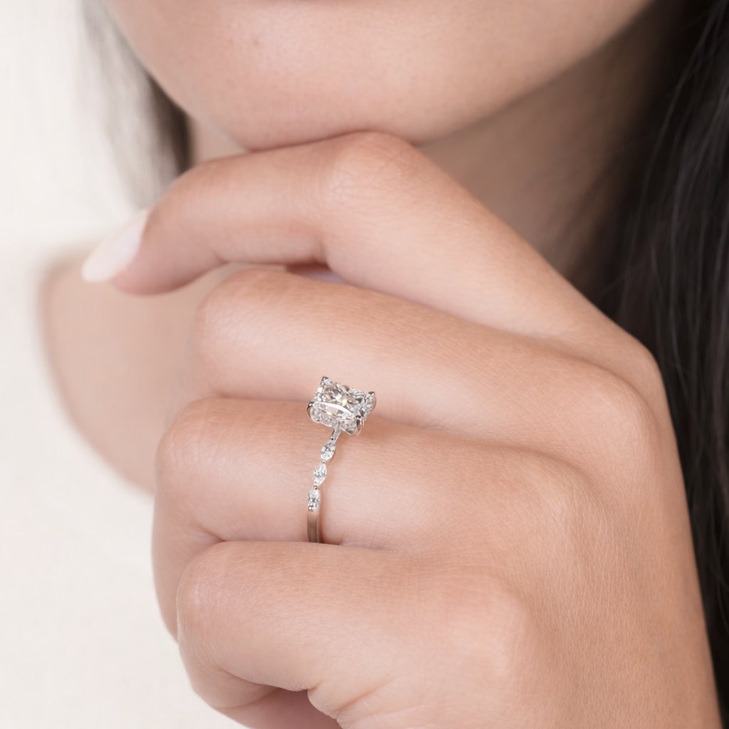 Radiant Cut 1Ct Moissanite Ring in 14K Gold | SEÓRA