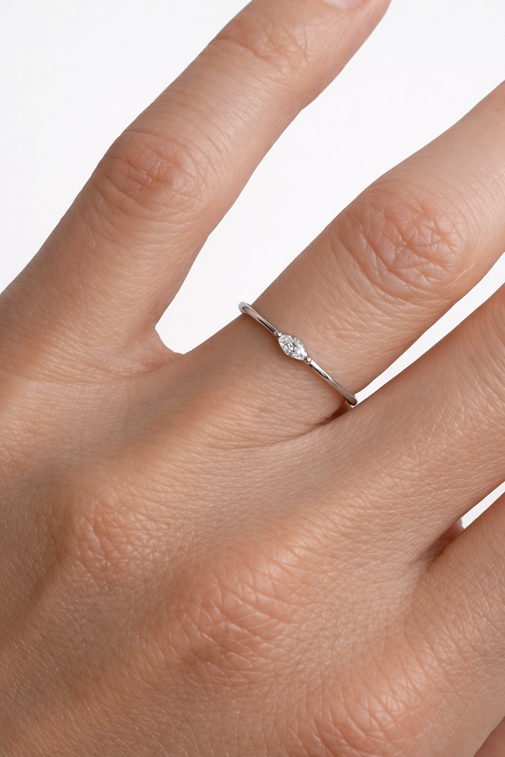 Marquis Cut Zircon in Sterling Silver Ring | SEÓRA