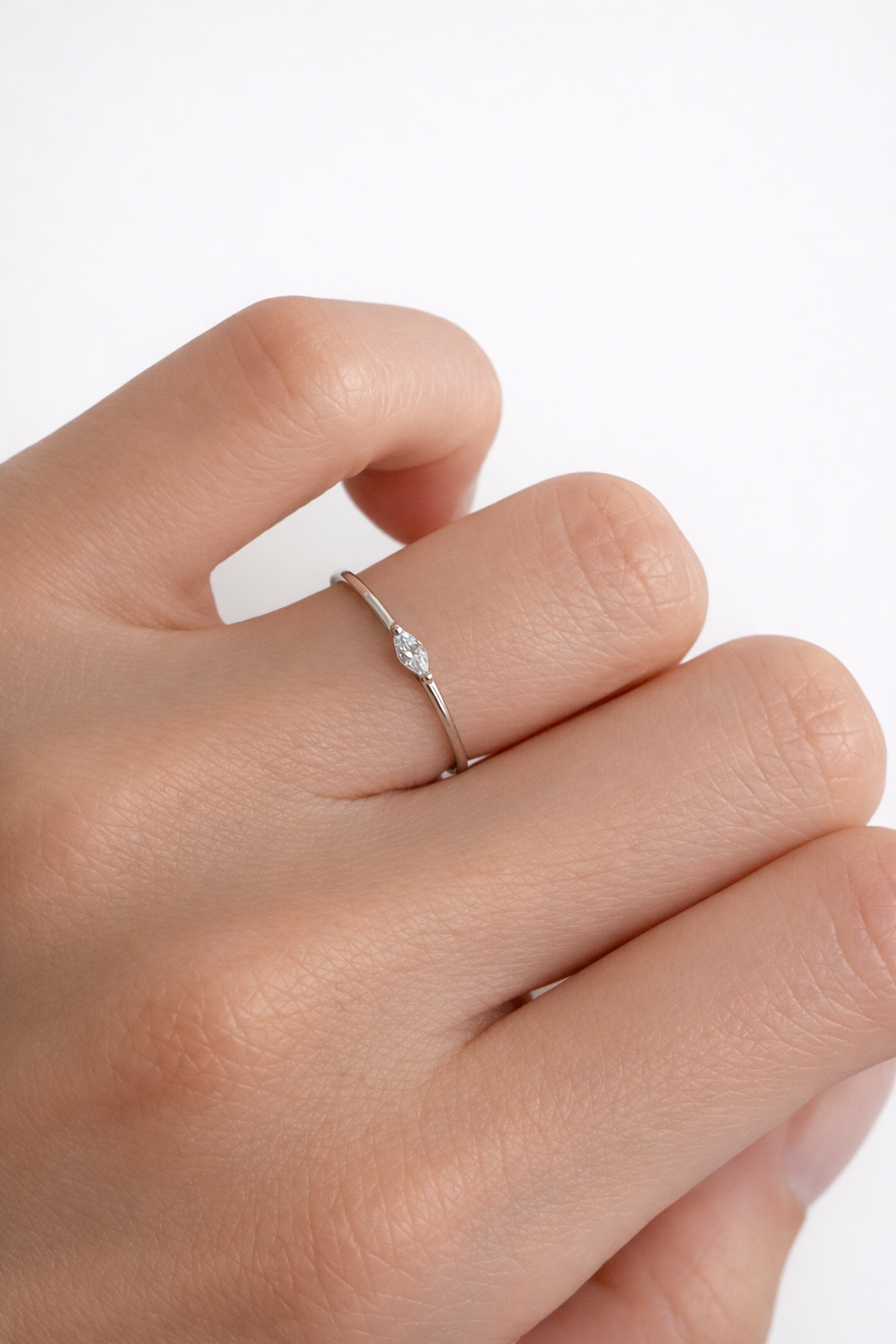 Marquis Cut Zircon in Sterling Silver Ring | SEÓRA