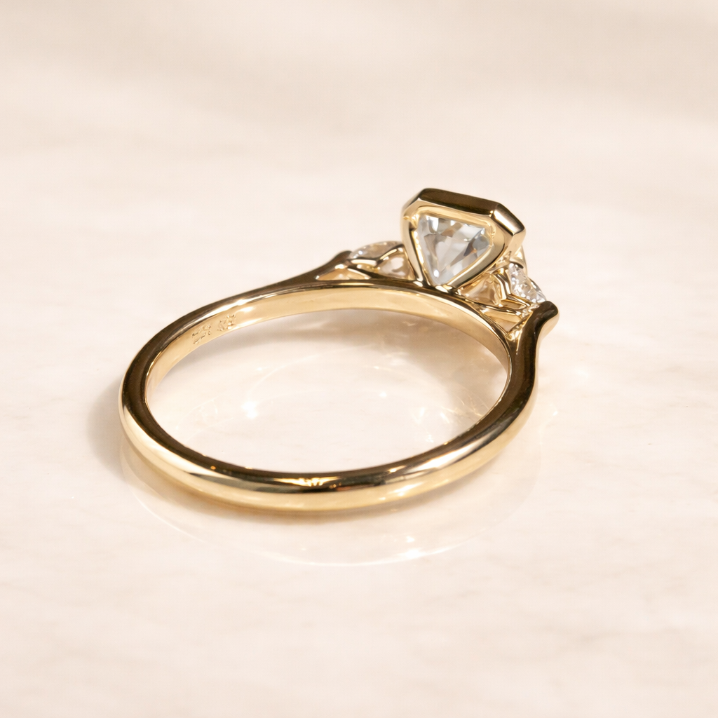 Emerald Cut 2CT Moissanite Gold Plated Sterling Silver Ring | SEÓRA