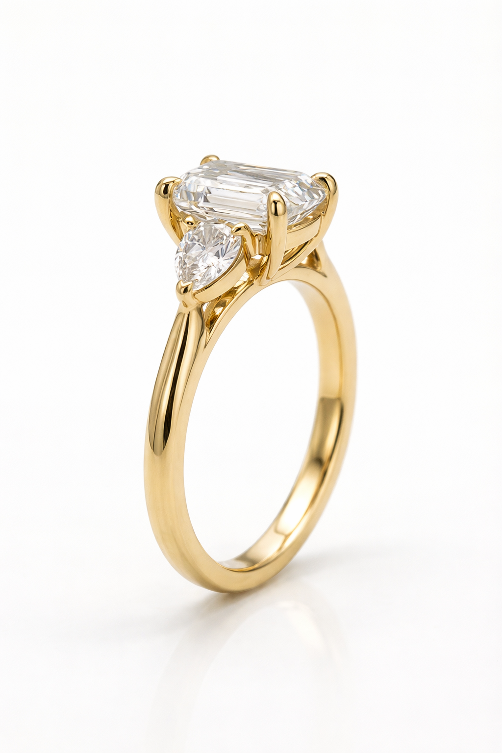 Emerald Cut 2CT Moissanite Gold Plated Sterling Silver Ring | SEÓRA