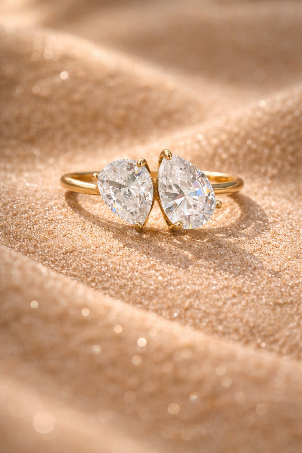 Double Pear Moissanite Ring in Sterling Silver | SEÓRA