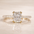 Radiant Cut 2CT Moissanite in 18K Gold Engagement Ring | SEÓRA
