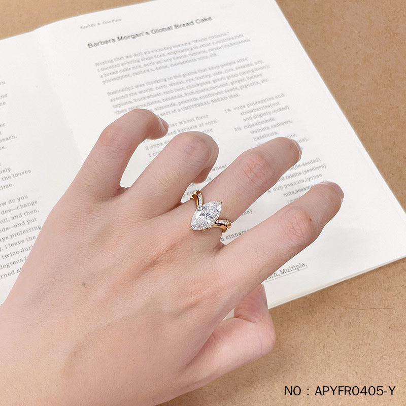 Marquise Moissanite Bridal Ring Set – Build Your Own Stack | Solid 18 K Gold