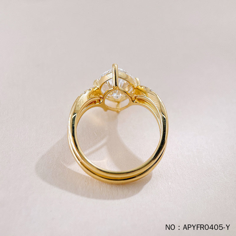 Marquise Moissanite Bridal Ring Set – Build Your Own Stack | Solid 18 K Gold