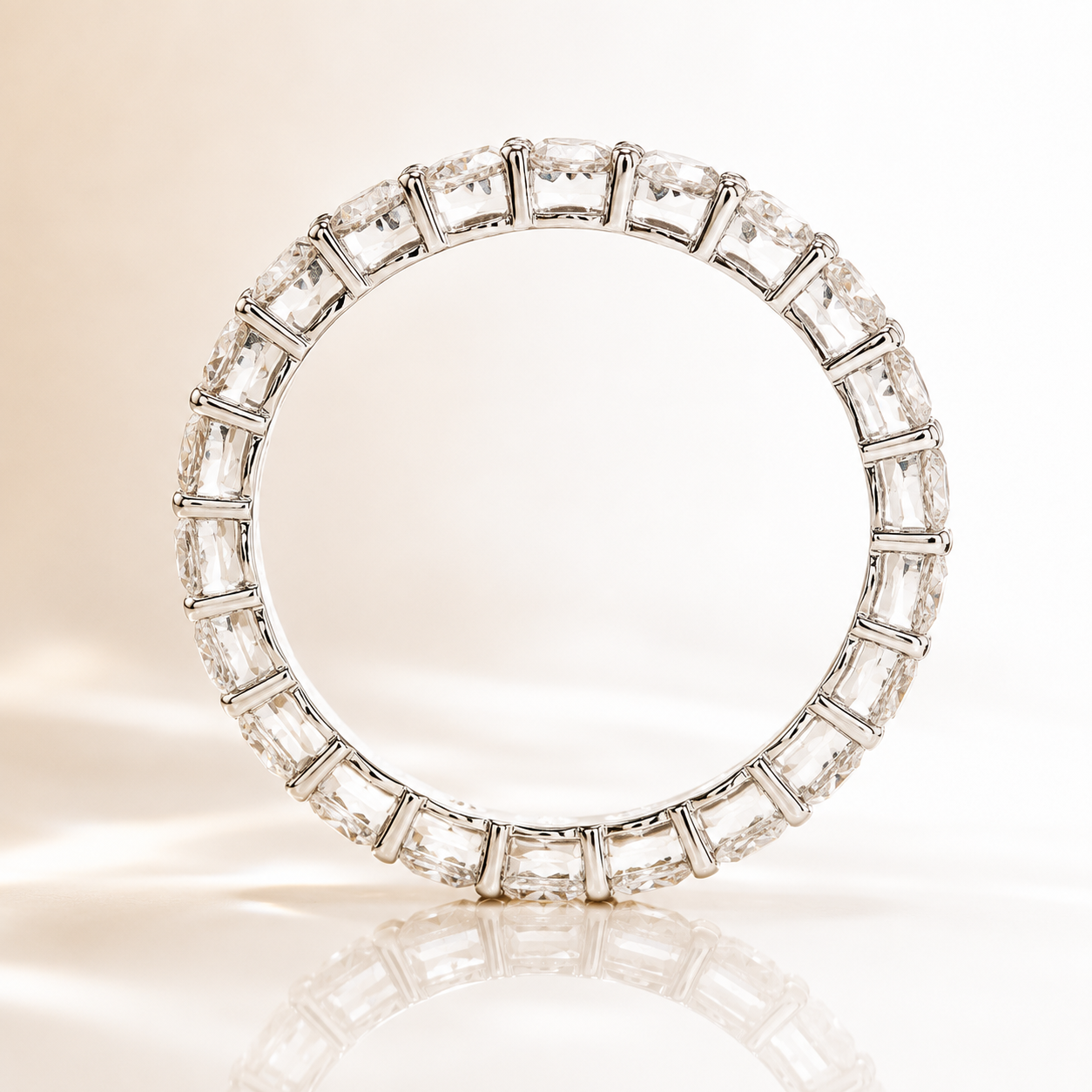 Round Moissanite Eternity Ring in 18K Gold | Wedding Band |  SEORA