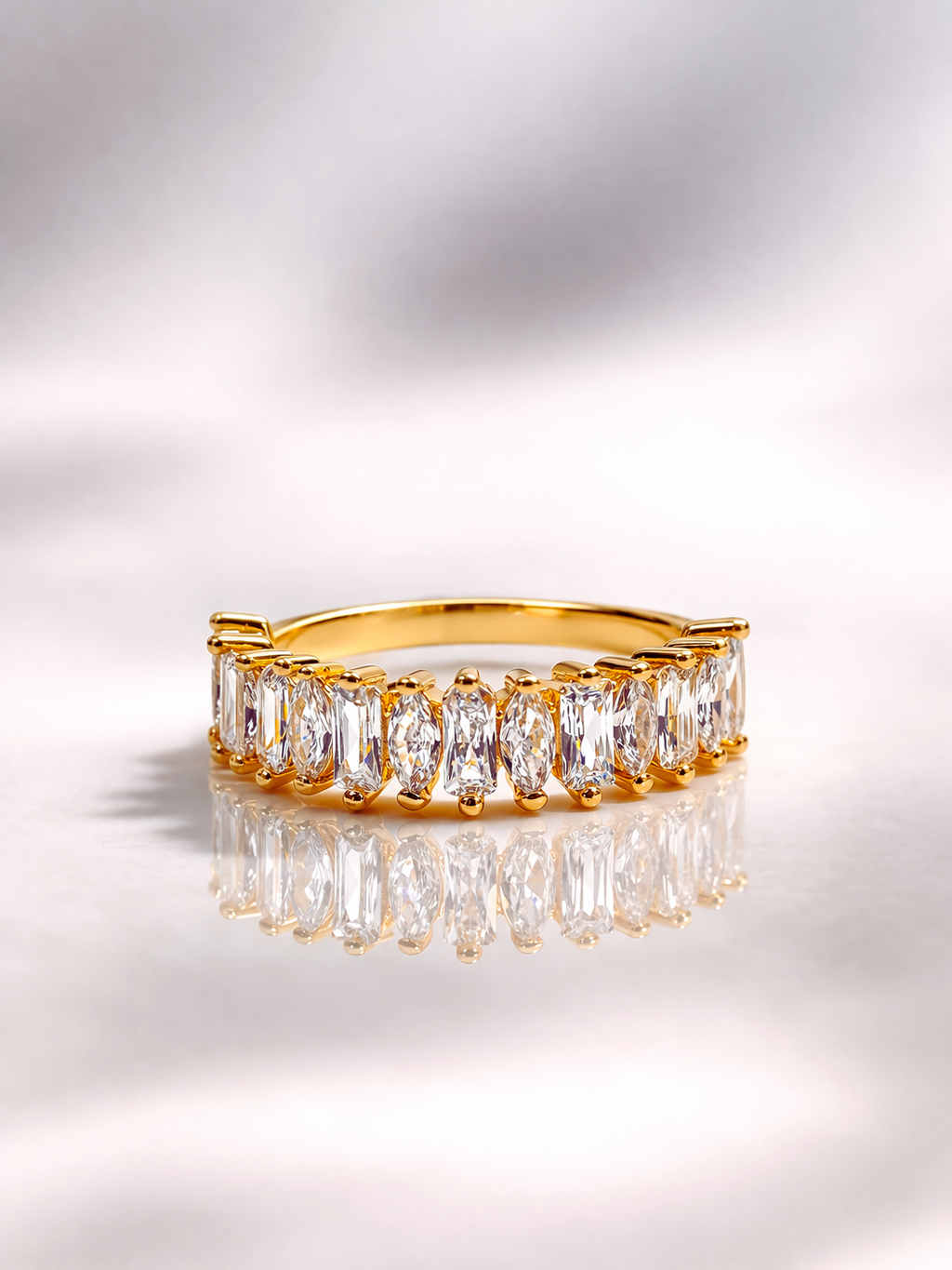 SEÓRA | Linear Rhythm CZ Brass Ring