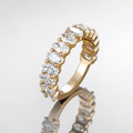 Oval Moissanite Half Eternity Ring in Gold | Wedding Band | Anniversary Ring SEORA