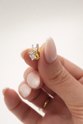 Zircon Pear Light Studs in Gold Plated Sterling Silver | SEÓRA