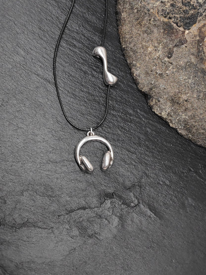 Head phone DJ Necklace, Rock Head set, Music Headphone Charms Necklace, Earphone Charm Pendant,Teenager charm hip hop jewelery party dj gift