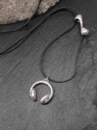 Head phone DJ Necklace, Rock Head set, Music Headphone Charms Necklace, Earphone Charm Pendant,Teenager charm hip hop jewelery party dj gift