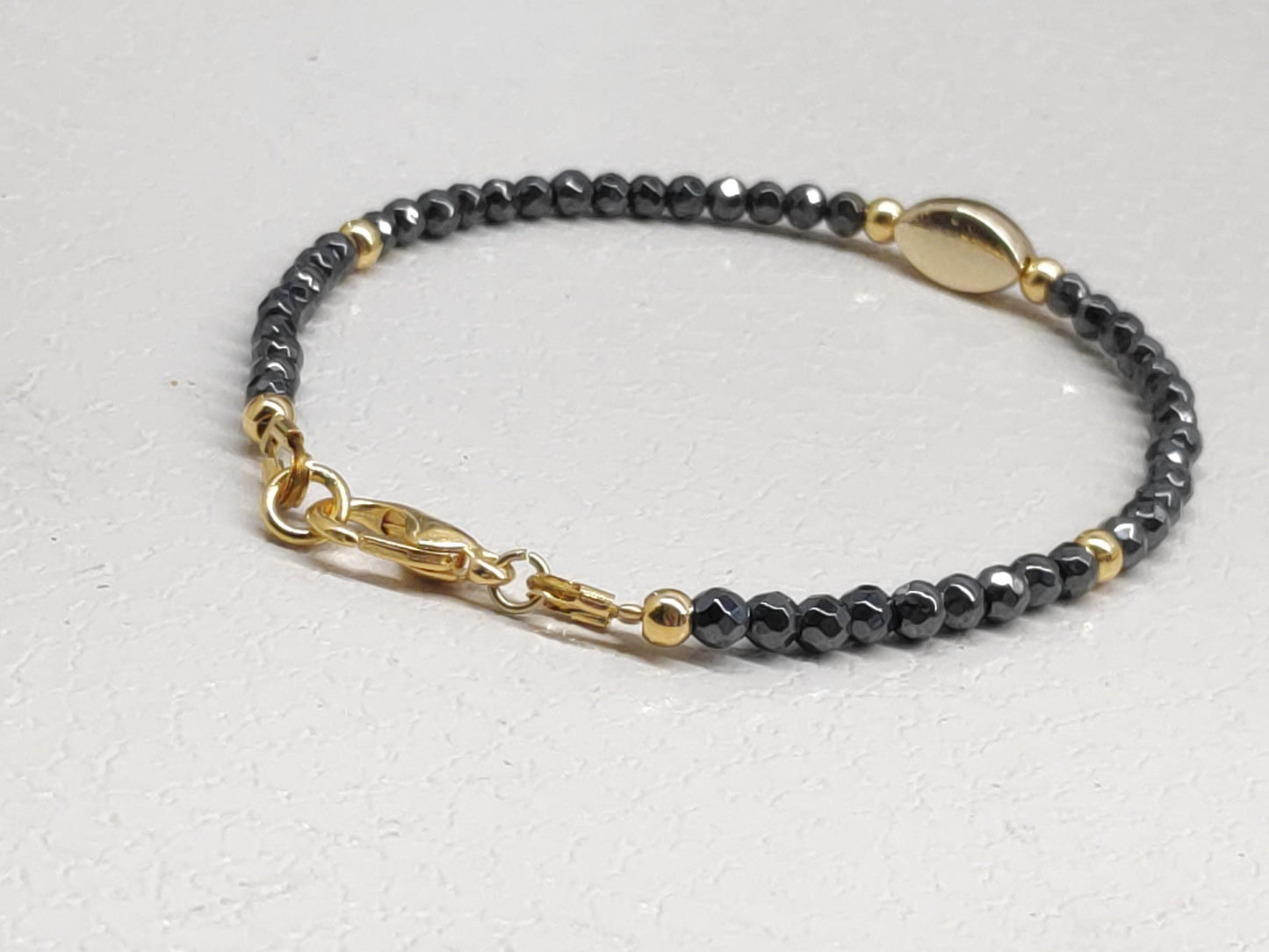 Evil eye bracelet, Faceted Hematite beaded bracelet,  Healing Stone  Grounding Protection Gemstone handmade jewelry, gift for girlfriend