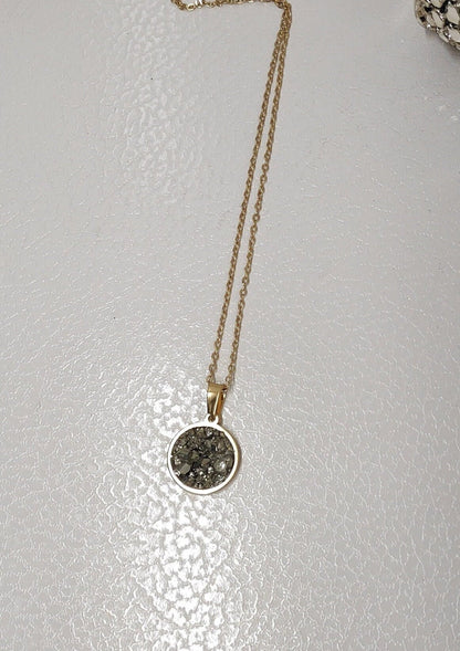 Raw Pyrite Cubes Necklace, Iron Pyrite Pendant Necklace, Wealth stone Necklace, Handmade necklace, Protection Jewellery