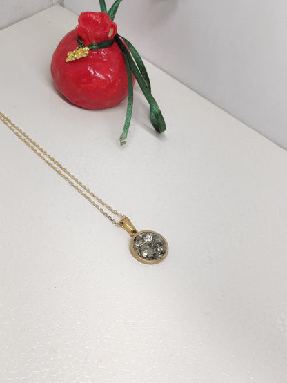 Raw Pyrite Cubes Necklace, Iron Pyrite Pendant Necklace, Wealth stone Necklace, Handmade necklace, Protection Jewellery