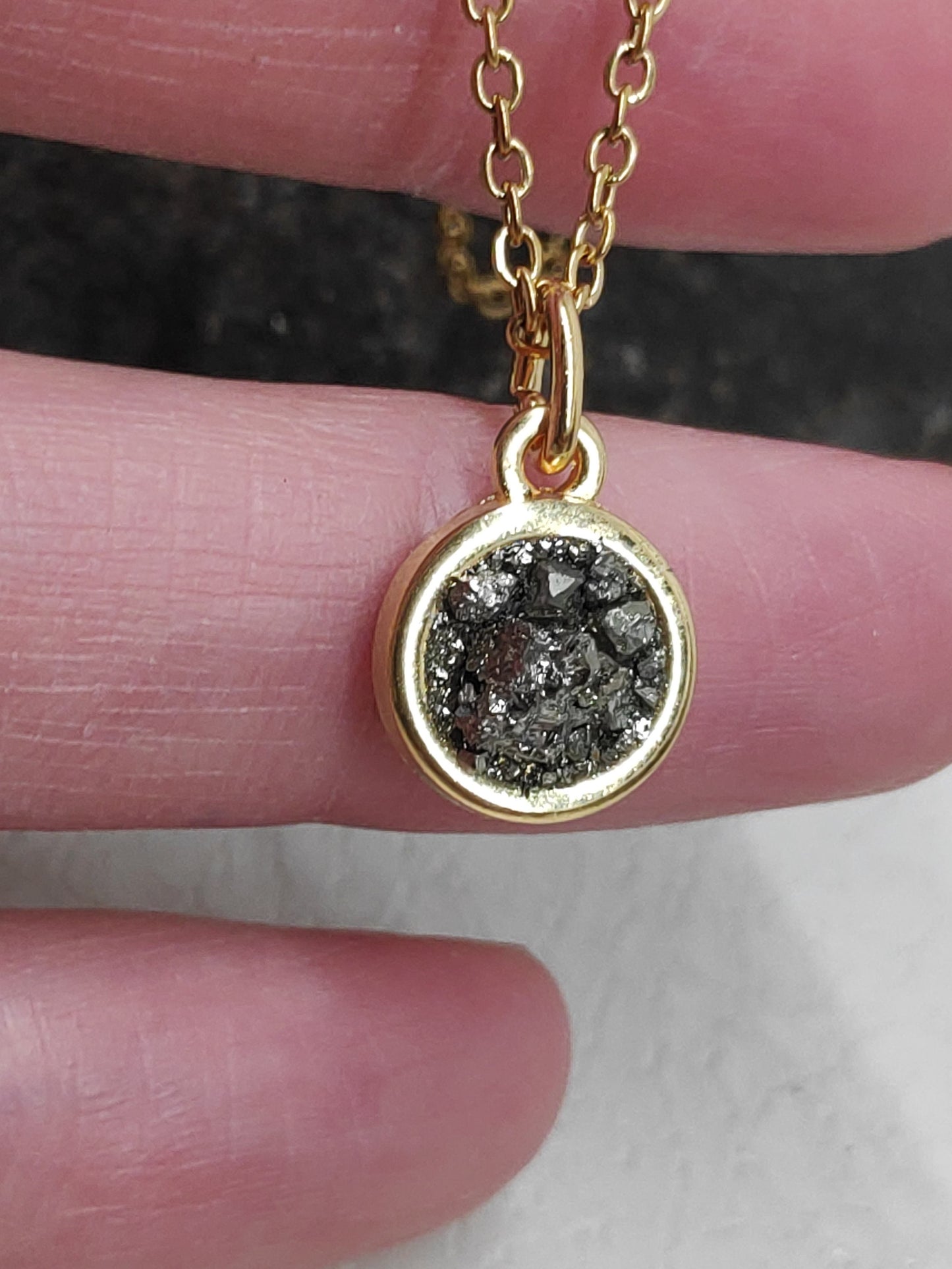 Raw Pyrite Cubes Pendant Necklace, wealth stone, healing, protection, tiny, dainty adjustable chain necklace, gift for woman