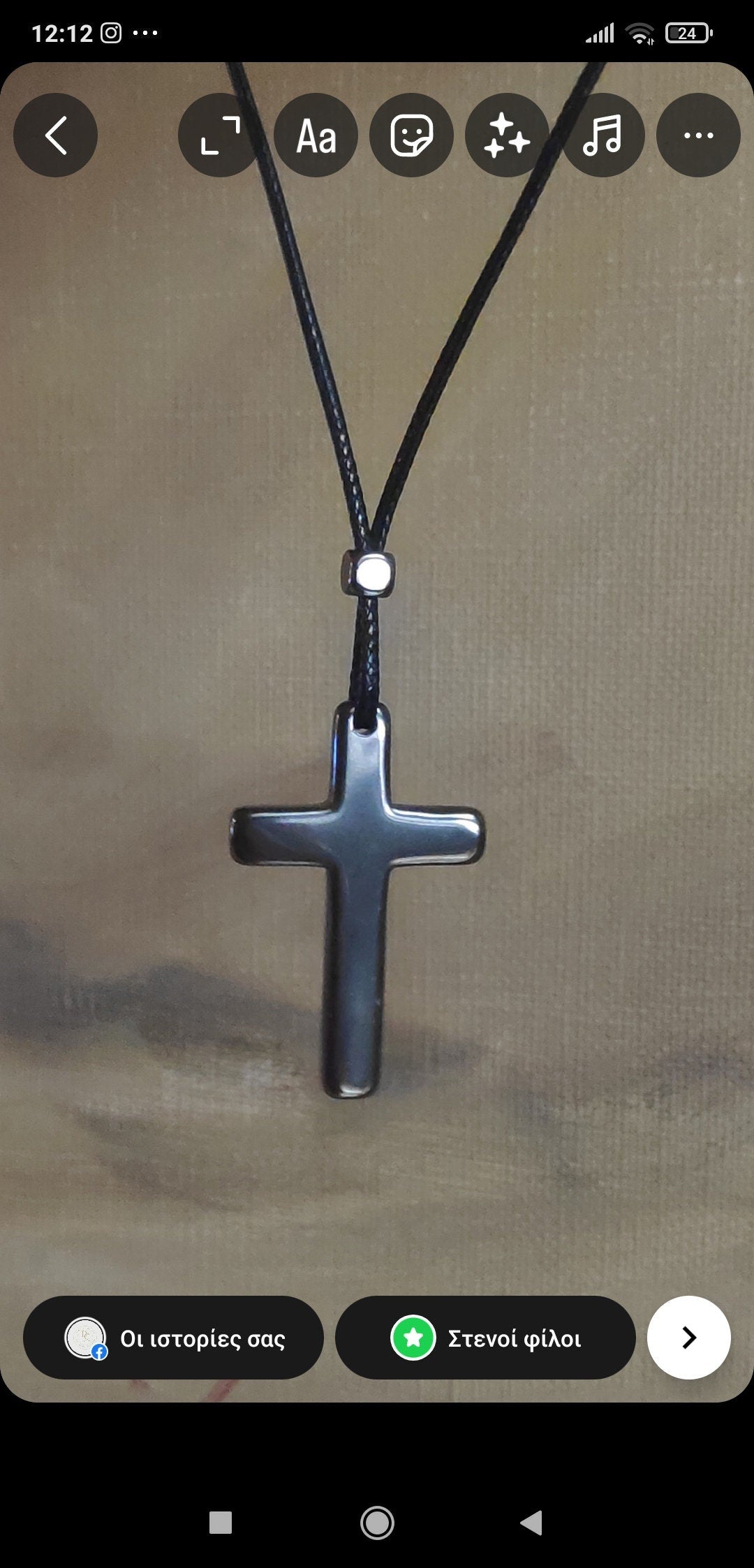 Hematite Cross Pendant Necklace,  Christian Religious Classic Cross Charms Gemstone Cross, black cord necklace Men , Gift for beliver
