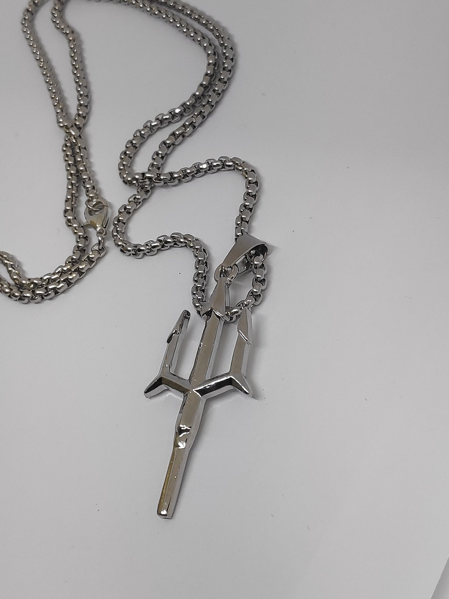 Poseidon Trident Pendant Necklace for men, Ancient Greek mythology, Retro Creative Domineer Neptune Harpoon Necklace, Casual trendy jewelry