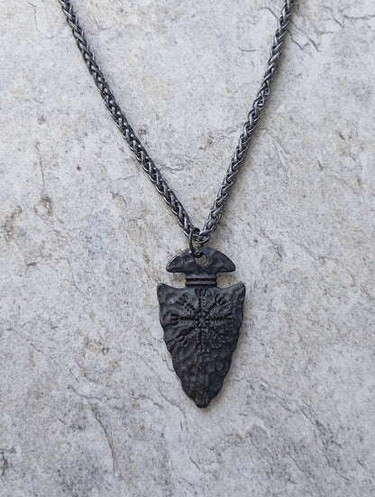 Arrow pendant necklace men Celtic Pagan Symbol rune weapon spear head Pendant, Ancient silver colour, Vintage, Viking, Nordic, retro, amulet