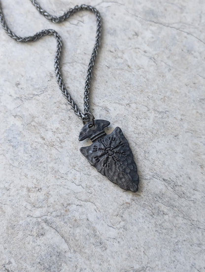 Arrow pendant necklace men Celtic Pagan Symbol rune weapon spear head Pendant, Ancient silver colour, Vintage, Viking, Nordic, retro, amulet