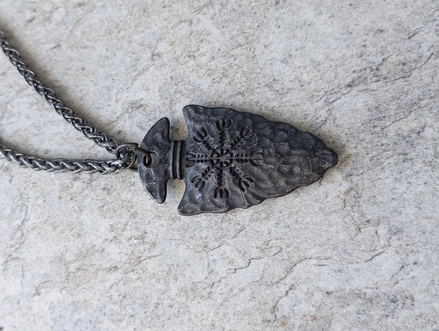 Arrow pendant necklace men Celtic Pagan Symbol rune weapon spear head Pendant, Ancient silver colour, Vintage, Viking, Nordic, retro, amulet