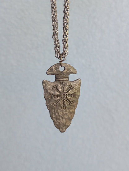 Arrow pendant necklace men Celtic Pagan Symbol rune weapon spear head Pendant, Ancient silver colour, Vintage, Viking, Nordic, retro, amulet