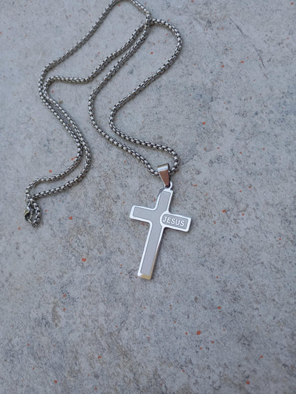 Love Jesus cross, Christian Cross Pendant Necklace for men stainless steel Religious,  prayer, baptism, church, prayer, believer gift man