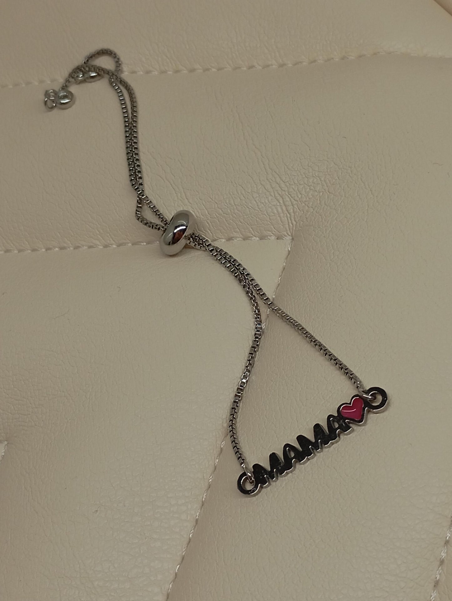 Mama heart bracelet, love my mommy, Charm  links chain, distance adjustable everyday bracelet for mom,  gift for women, gift for mother