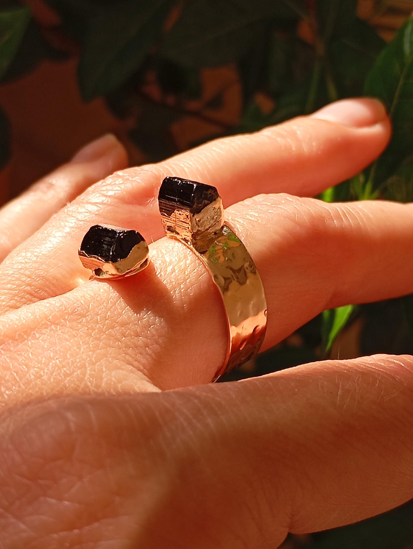 Raw Black Tourmaline adjustable ring, Reiki,antique, black gemstone, fashion dainty elegant women protection stone finger ring