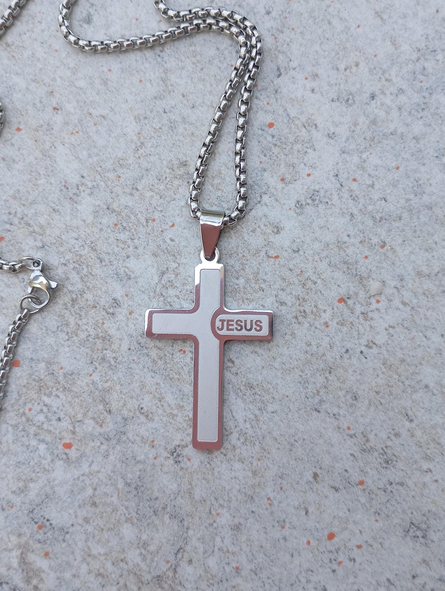 Love Jesus cross, Christian Cross Pendant Necklace for men stainless steel Religious,  prayer, baptism, church, prayer, believer gift man