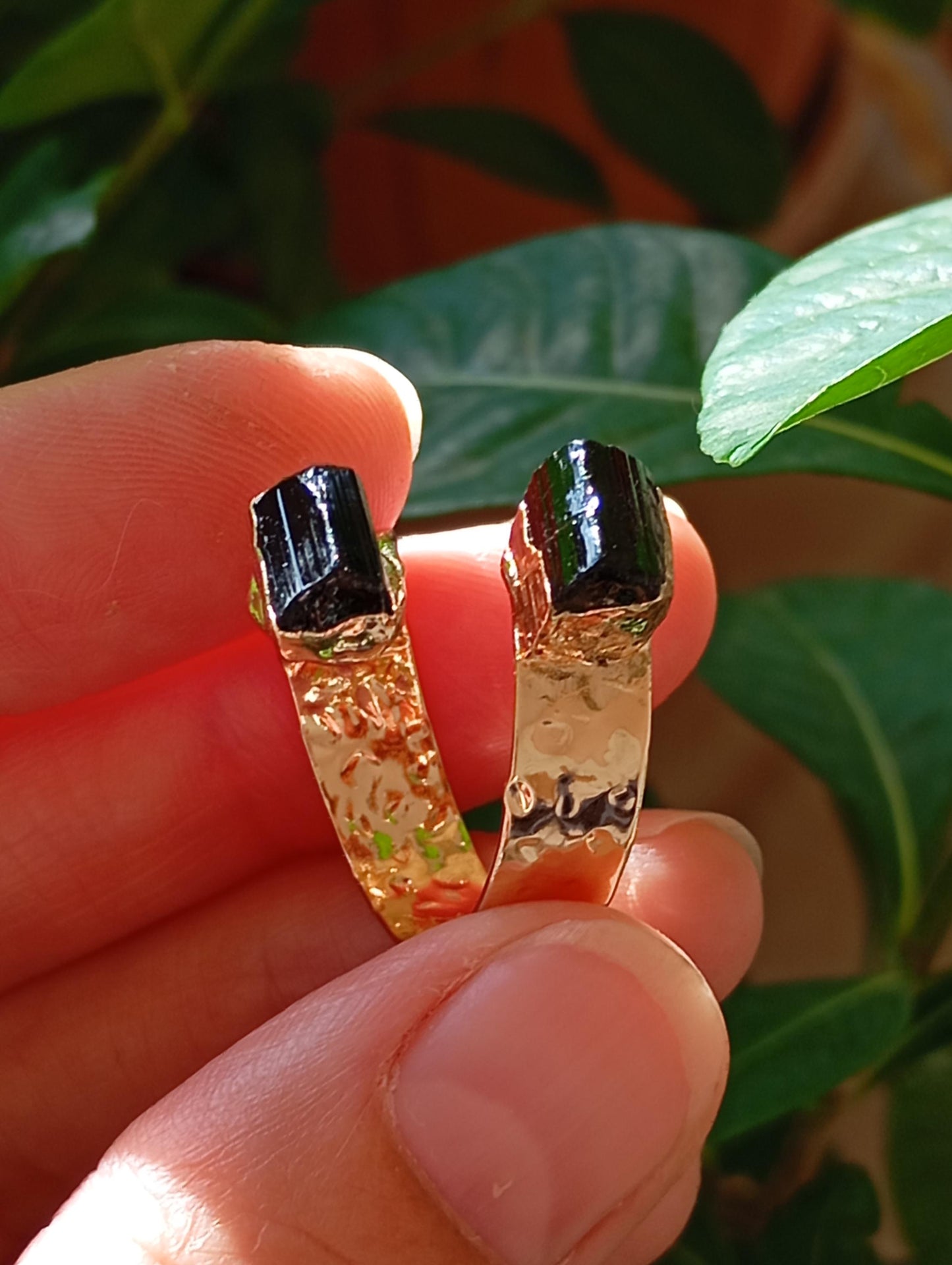 Raw Black Tourmaline adjustable ring, Reiki,antique, black gemstone, fashion dainty elegant women protection stone finger ring