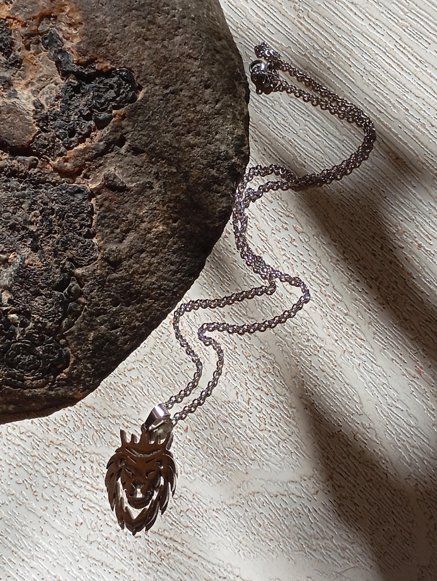 Crown Lion King Pendant Necklace, Animal pendant stainless still, Exquisite Fashion Charm  casual Necklace Gift for Man, lion head pendant