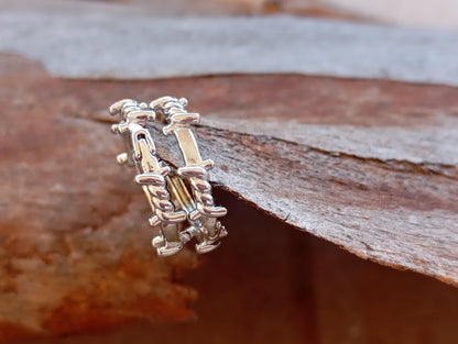 Mens Thorns hoops silver colour for men or women , Punk hippie Piercing Round ring metal simple circle earrings