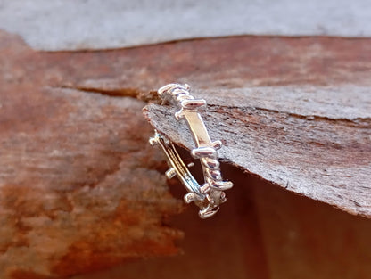 Mens Thorns hoops silver colour for men or women , Punk hippie Piercing Round ring metal simple circle earrings