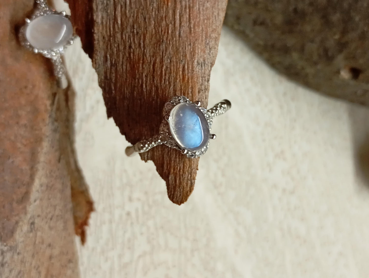 Moonstone finger ring adjustable dainty oval cabochon ring, protection stone, stunning exquisite gorgeous bohemian ring,gift for girlfriend