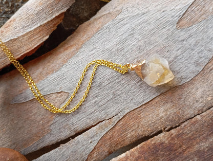 Crystal quartz Pendant Necklace Beautiful gold Electroplated crystal necklace, Reiki, Healing Gorgeous Dainty Necklace natural raw Gemstone