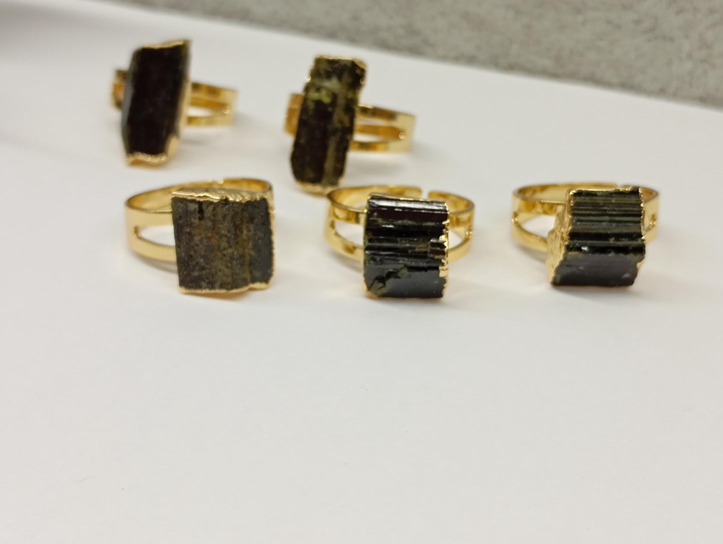 Raw Black Tourmaline adjustable  finger ring, gemstone, Reiki,antique, fashion dainty elegant women , evil eye protection stone, mascot