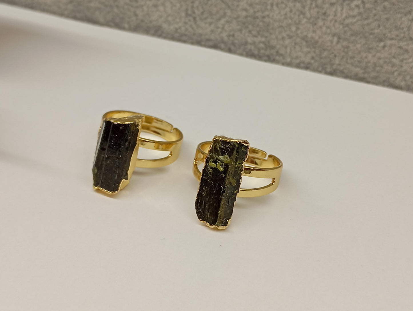 Raw Black Tourmaline adjustable  finger ring, gemstone, Reiki,antique, fashion dainty elegant women , evil eye protection stone, mascot