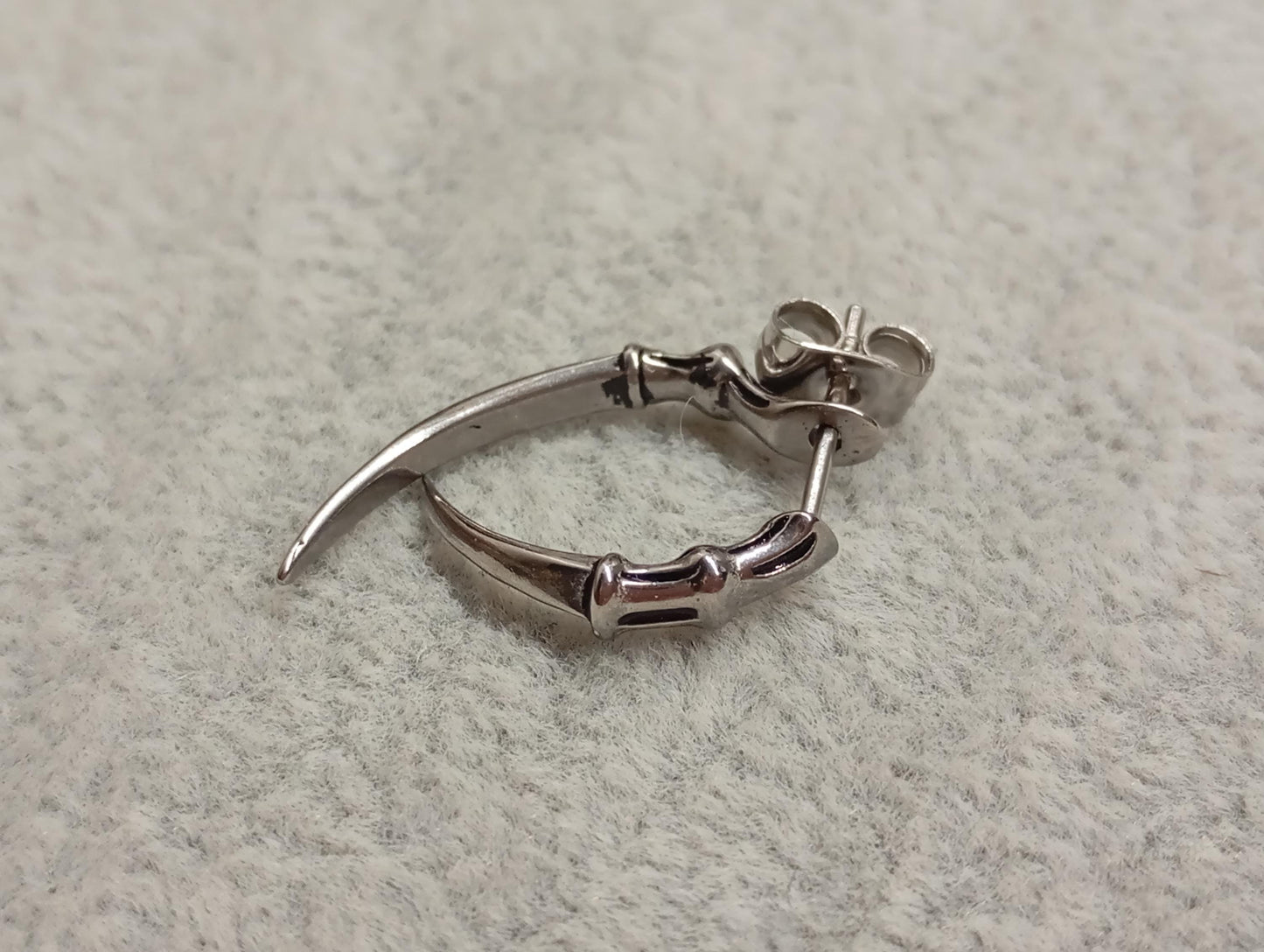 claws earring front back claw earring for men or women, surgical steel, 1pc or pair, Gothic Punk Hippie, party , Piercing, Halloween