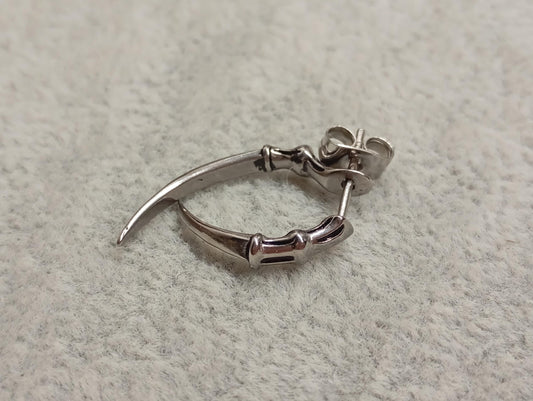 claws earring front back claw earring for men or women, surgical steel, 1pc or pair, Gothic Punk Hippie, party , Piercing, Halloween