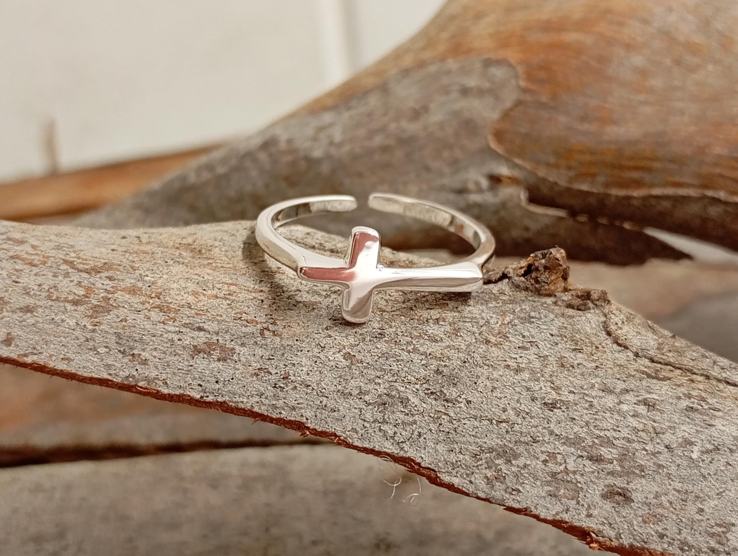 Cross ring 925 sterling silver open finger ring adjustable, charming, minimalist,dainty, church,believer,  Christian cross gift for believer